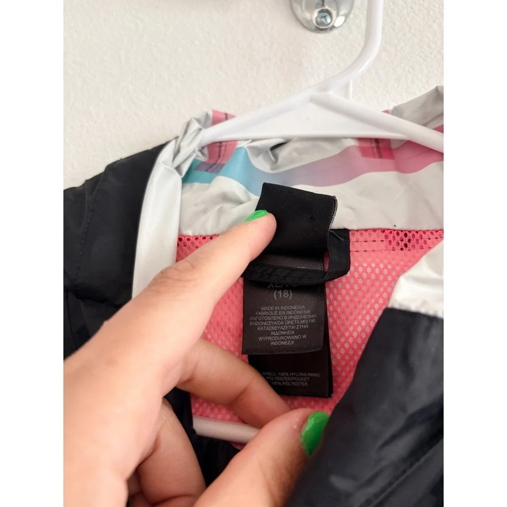 The North Face Softshell Rain Jacket Girls/Teen 18 Black Hot‎ Pink Windbreaker